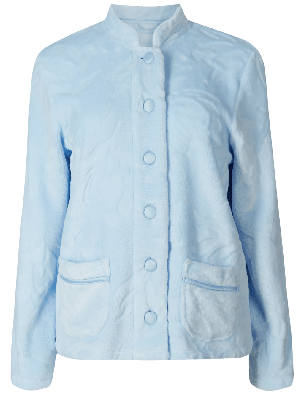 Fleece Carved Button Long Sleeve Bed Jacket M&S Collection M&S