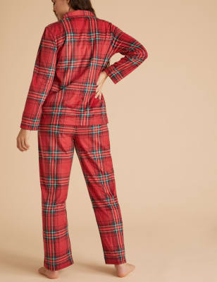 Fleece Checked Pyjama Set M S Collection M S