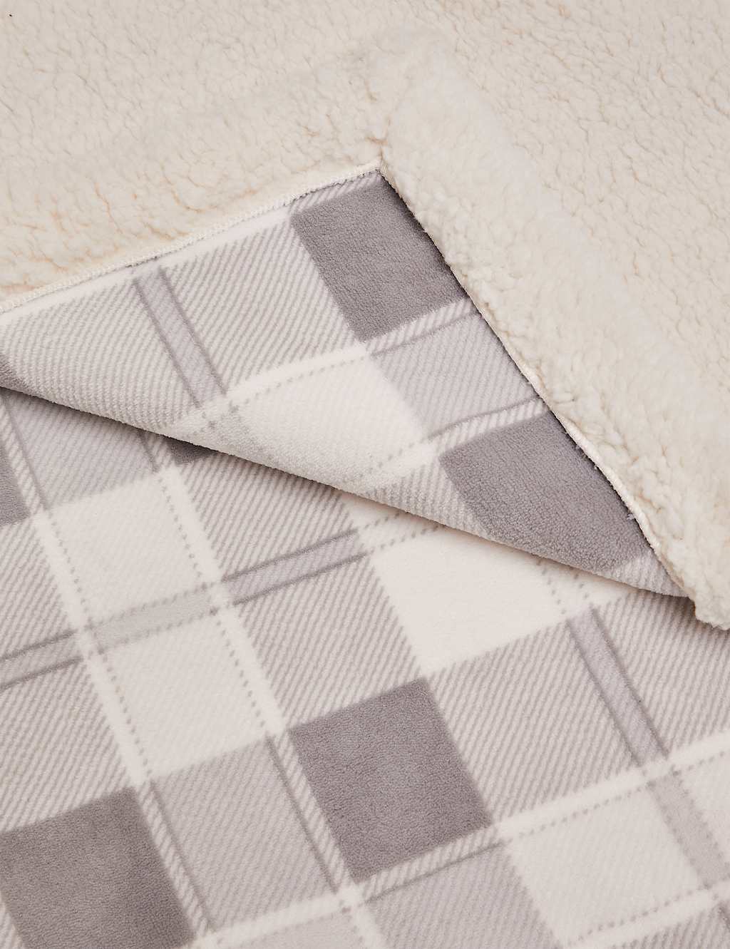 Fleece Checked Throw M&S