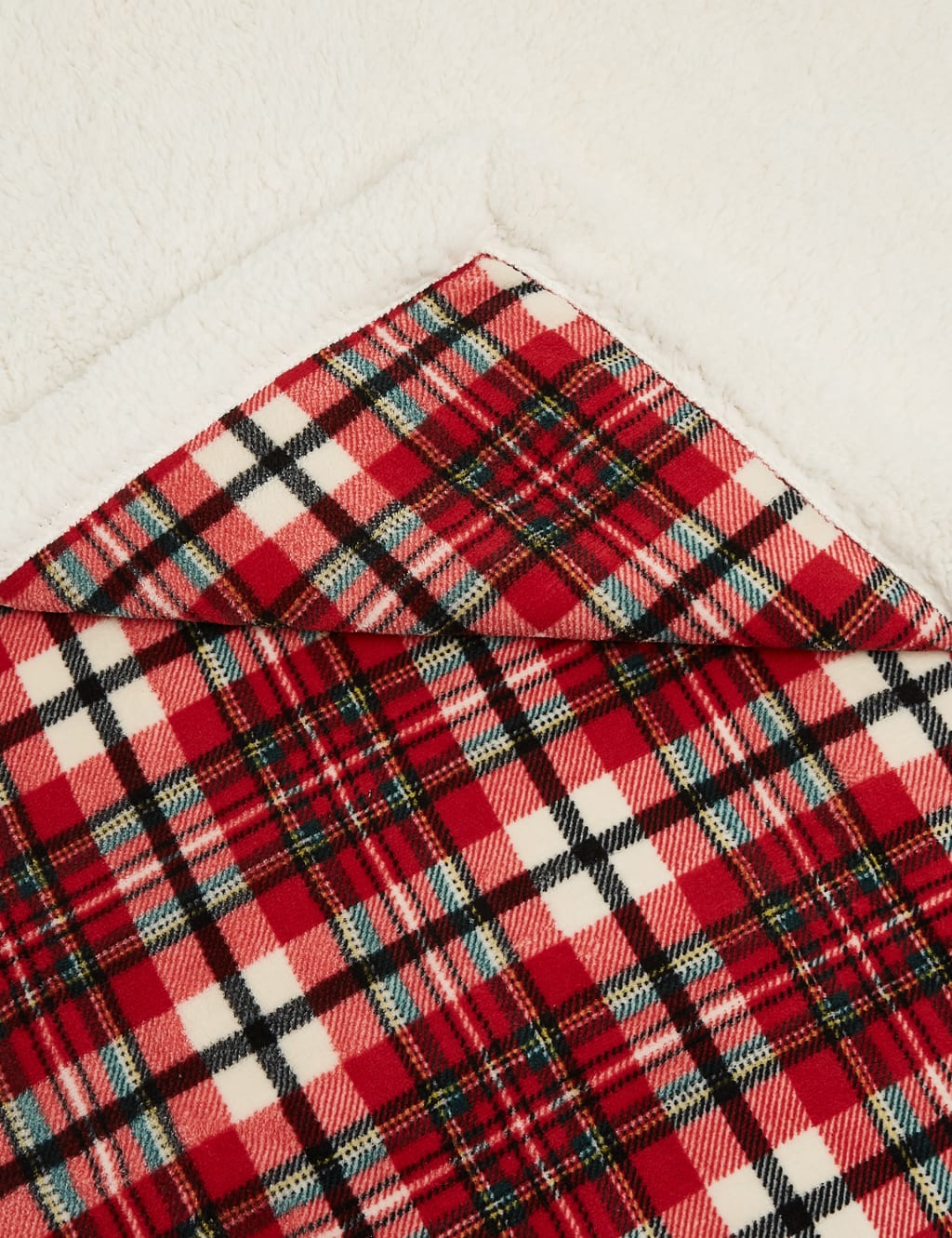 Fleece Checked Throw M&S