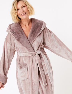 Keanu Ladies Sherpa Lined Shimmer Fleece Gowns 