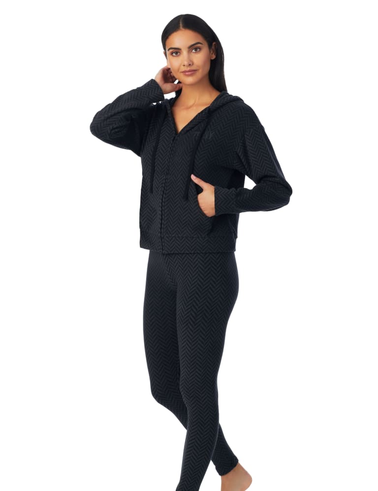 Fleece Herringbone Hooded Pyjama Set DKNY M S
