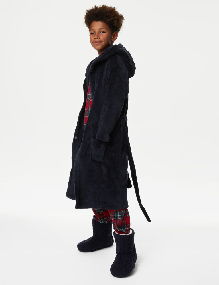 Fleece Hooded Dressing Gown 6 16 Yrs