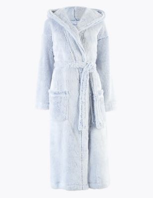 Fleece Hooded Dressing Gown | M\u0026S 