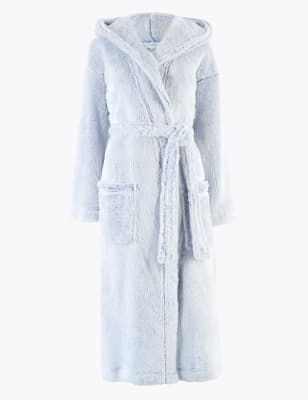 womens grey fluffy dressing gown