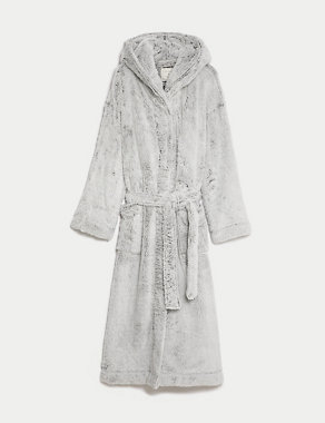 Fleece Hooded Dressing Gown Image 2 of 6