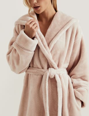 Fleece Hooded Long Dressing Gown