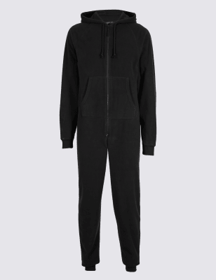 Fleece Hooded Onesie M S Collection M S