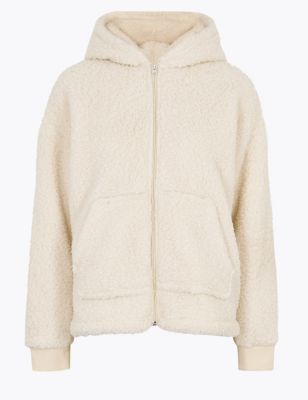 Fleece Hooded Zip Up Short Jacket | M&S Collection | M&S