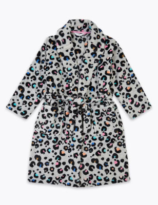 long leopard print dressing gown