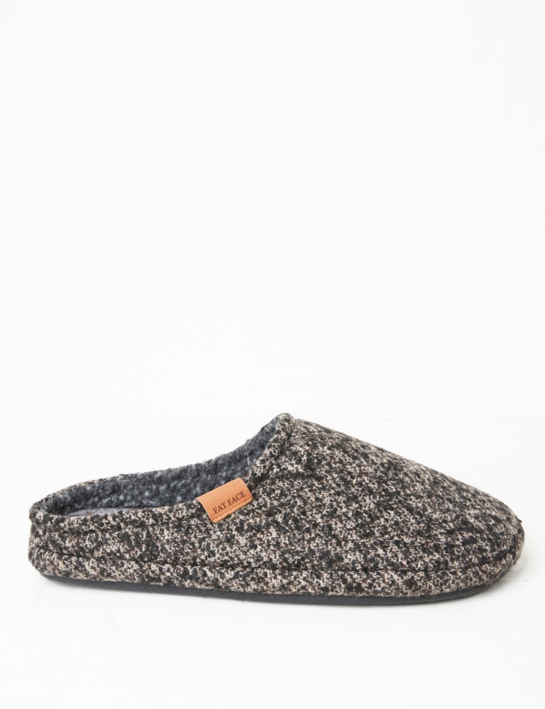 Fleece Lined Marl Pattern Mule Slippers 1 of 3