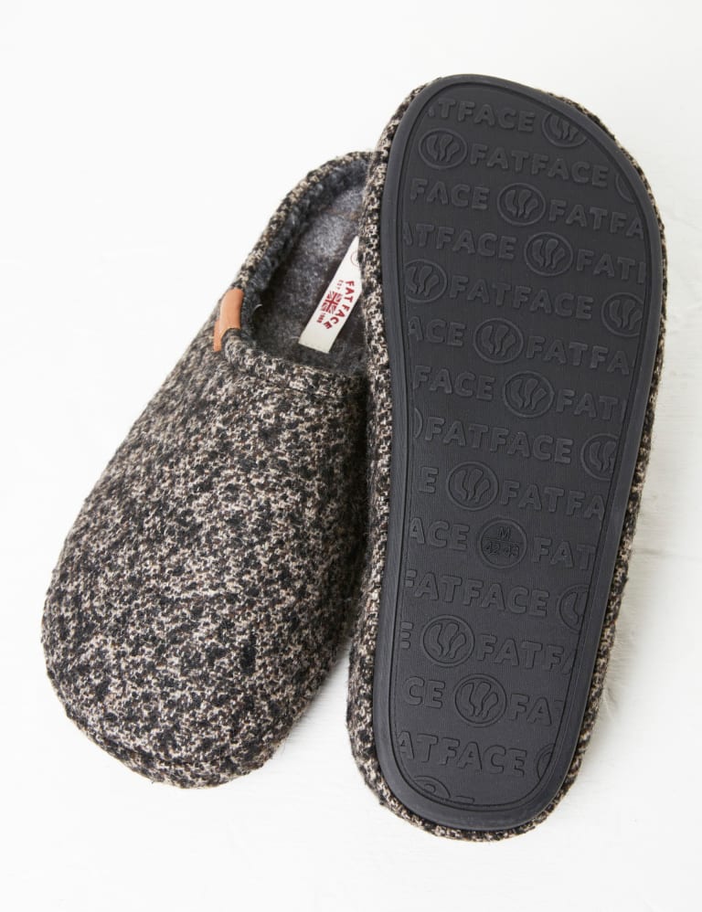 Fleece Lined Marl Pattern Mule Slippers 3 of 3