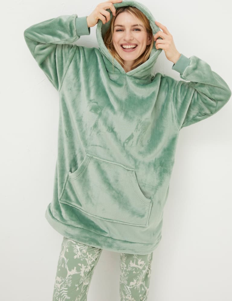 Long fleece hoodie shop