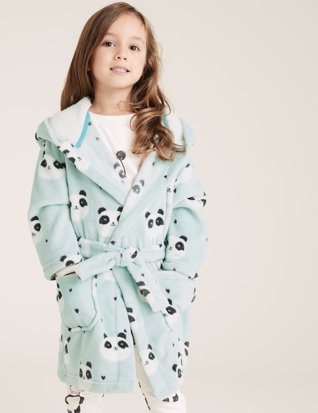 Fleece Panda Print Dressing Gown (17 Yrs) M&S