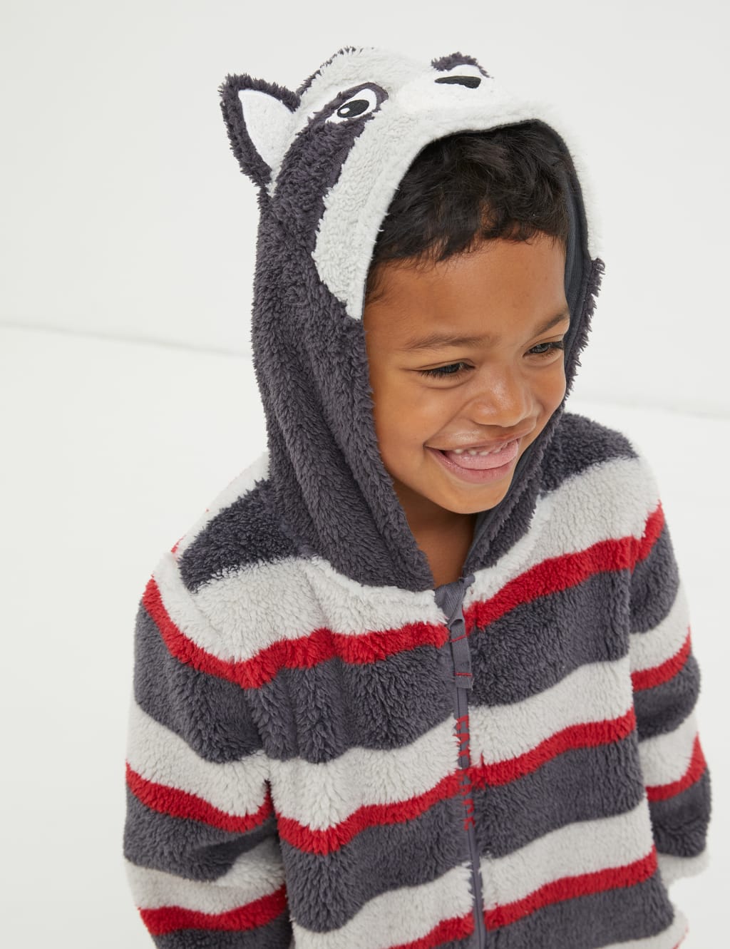 Fleece Raccoon Striped Hooded Onesie (313 Yrs) FatFace M&S