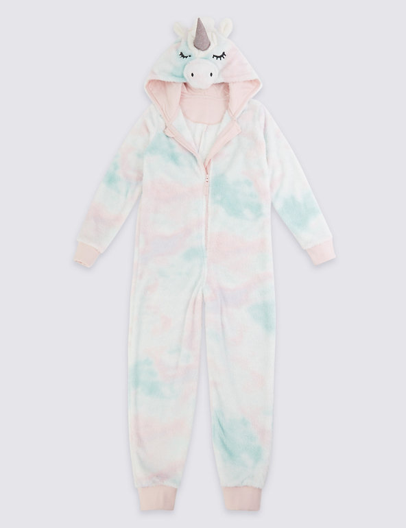 Lora Dora Girls Rainbow Unicorn Onesie All in One Kids 3D Dress Up Costume Fleece Xmas Sleepsuit 
