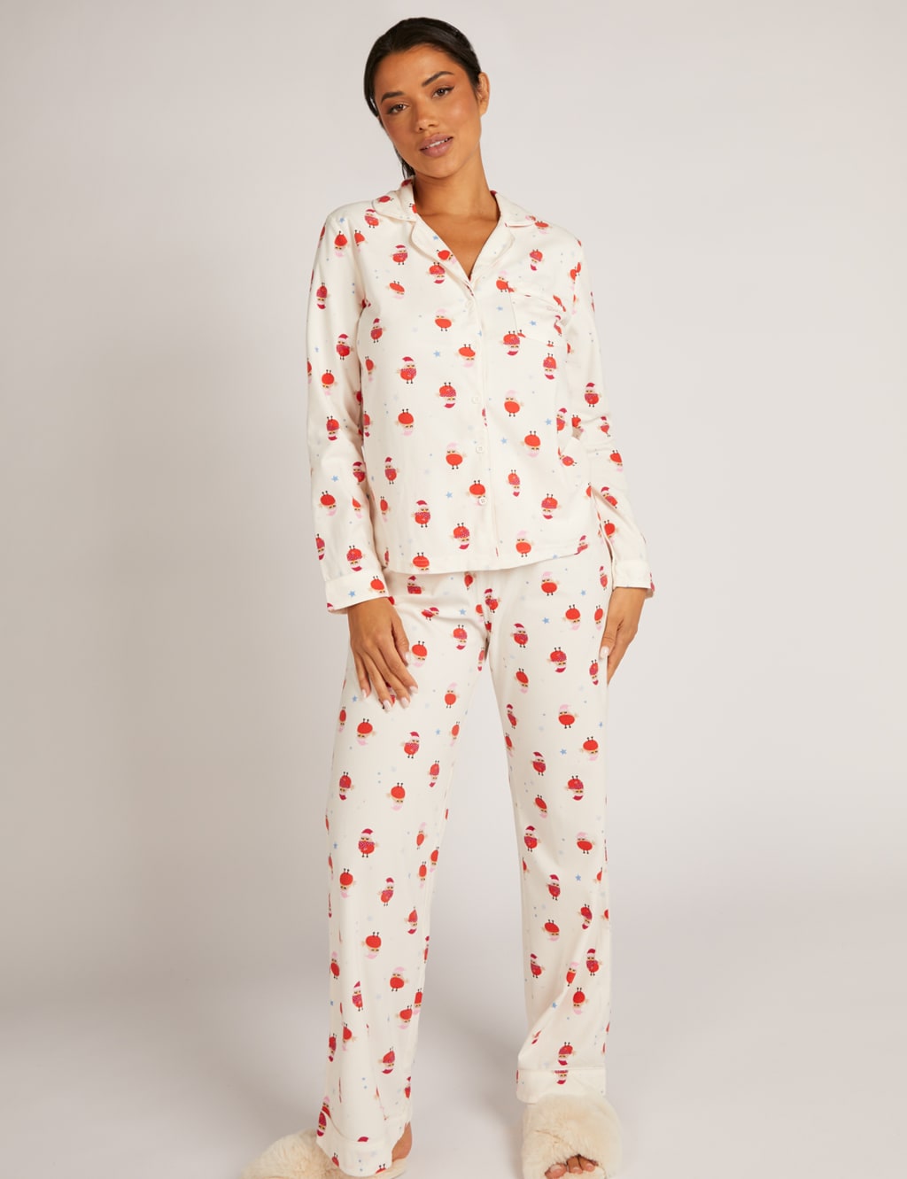 Fleece Robin Print Pyjama Set Boux Avenue M S