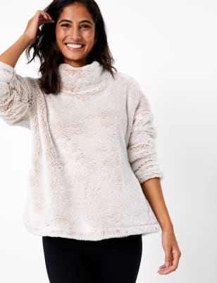 Cowl Neck Fleece Top, M&S Collection