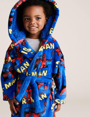 kids spiderman dressing gown