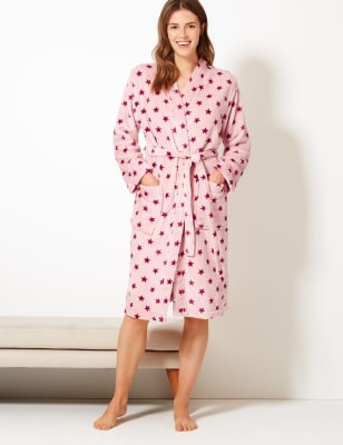 m&s ladies fleece dressing gowns