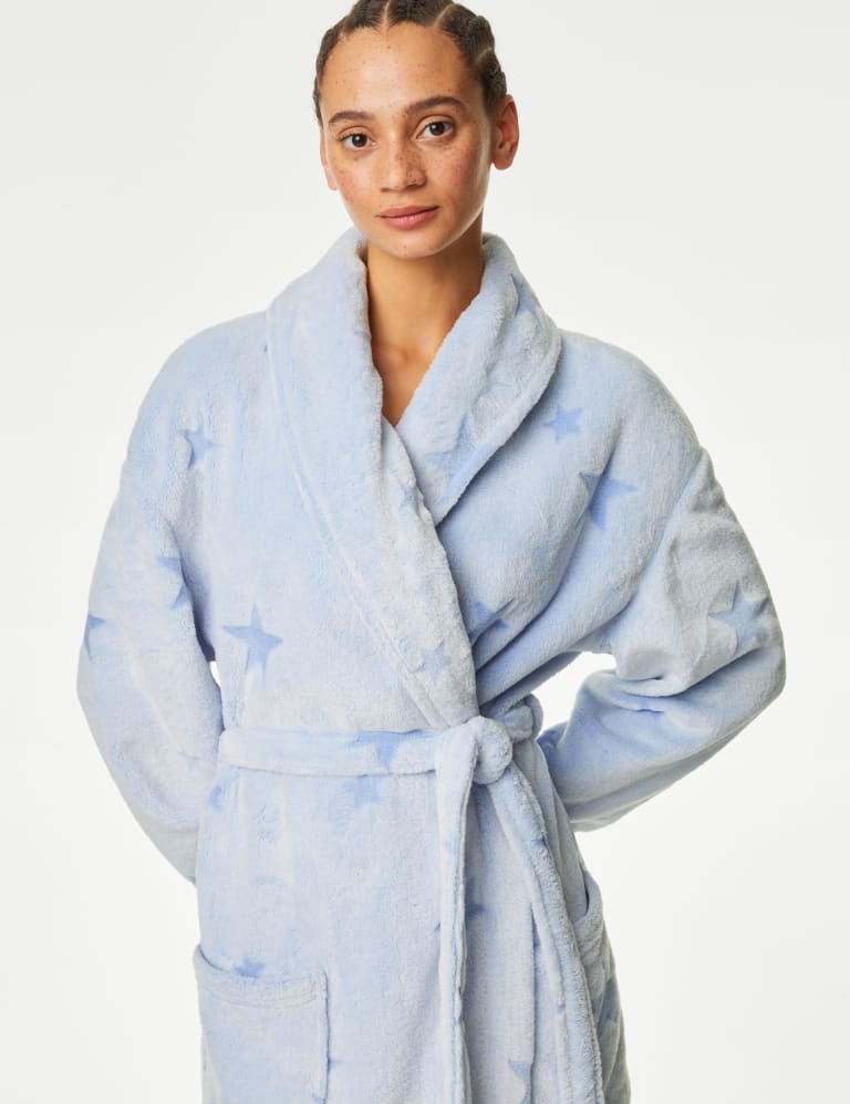 Fleece Star Print Dressing Gown M S Collection M S