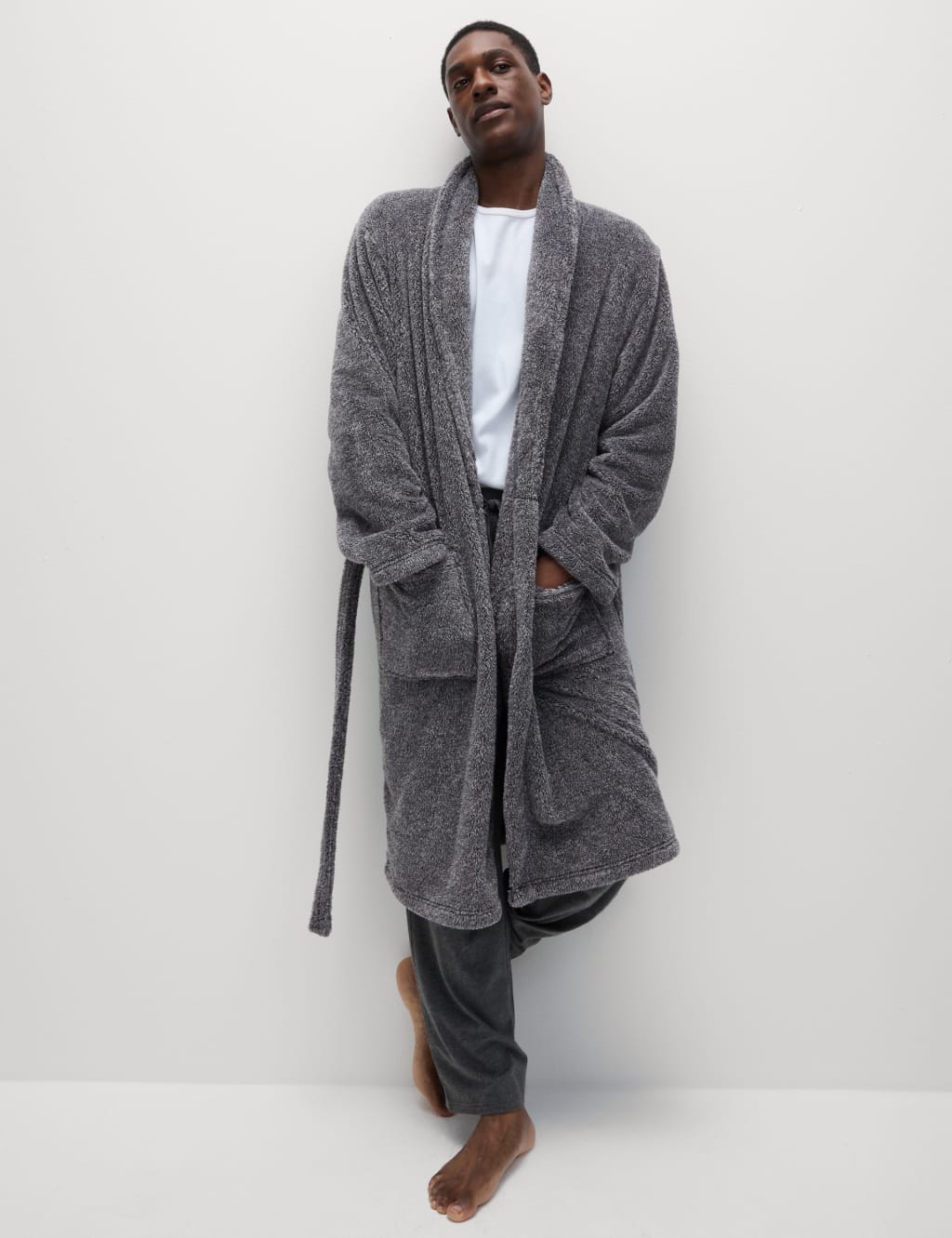 Everyday Supersoft Dressing Gown with Hood - Grey