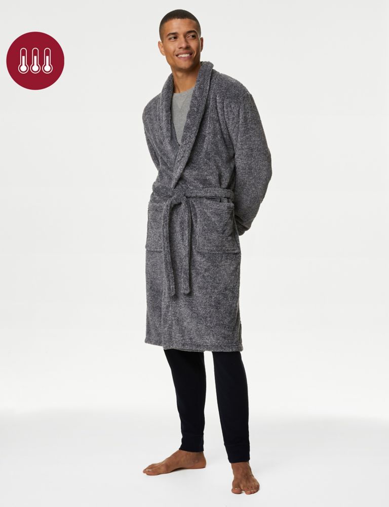 Unisex Robes Men Winter Dressing Gown Winter Warm Fleece Robe