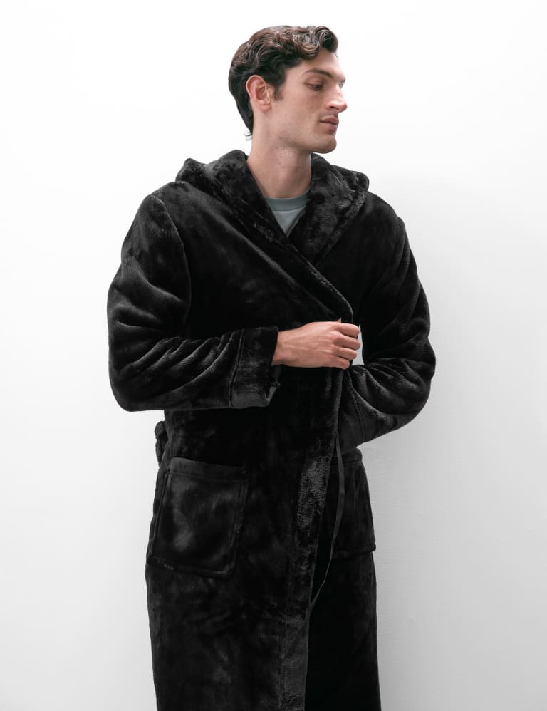 Fleece Supersoft Hooded Dressing Gown 4 of 5