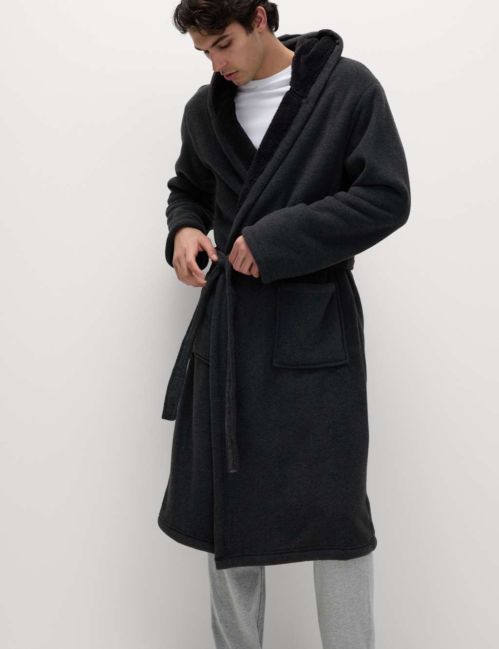 Marks and spencer mens hooded dressing gown hotsell
