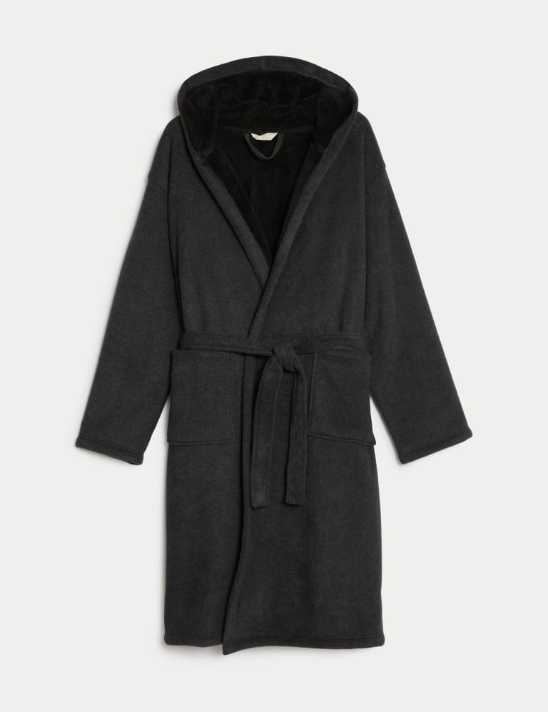Fleece Supersoft Hooded Dressing Gown M S Collection M S