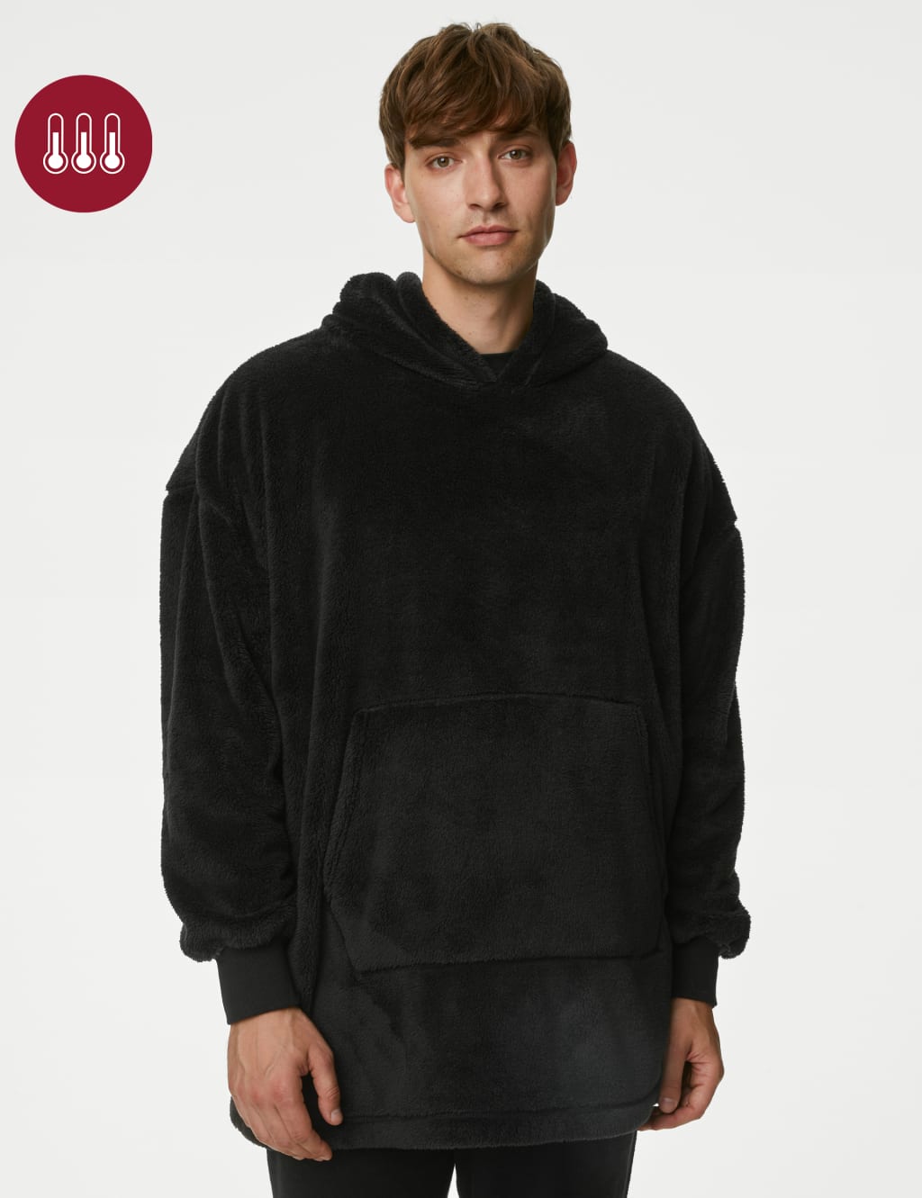 Fleece Supersoft Oversized Hoodie, M&S Collection