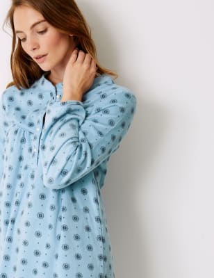 long sleeve fleece nightgown