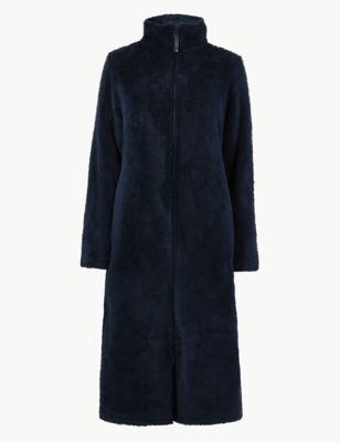 zip up long dressing gown