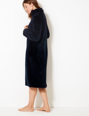 Ladies full length zipped best sale dressing gown