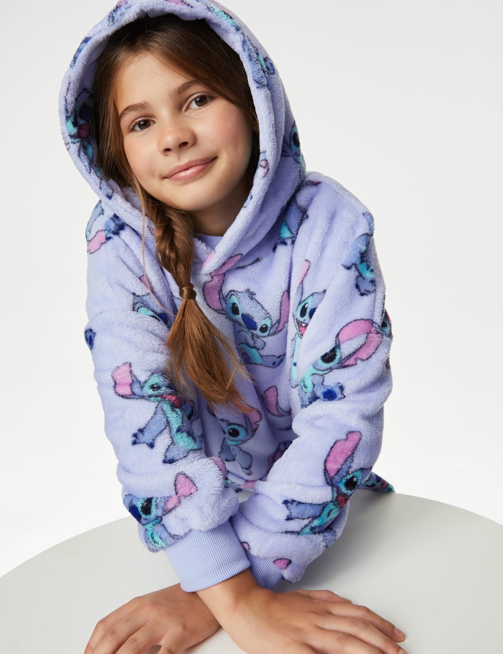 Knit stitch fleece hoodie discount