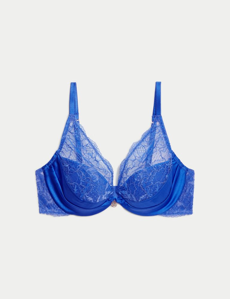 Fleur Silk And Lace Wired Plunge Bra A-E 2 of 8