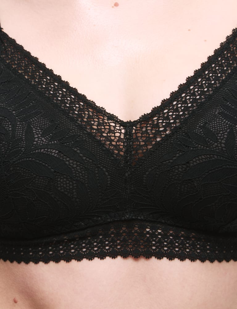 MARKS SPENCER M&S ROSIE BLACK LACE UNDERWIRED LOUNGE CROP TOP BRALET BRA  £22.50