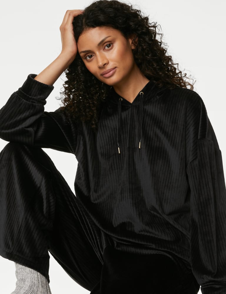 Flexifit Velour Rib Lounge Hoodie