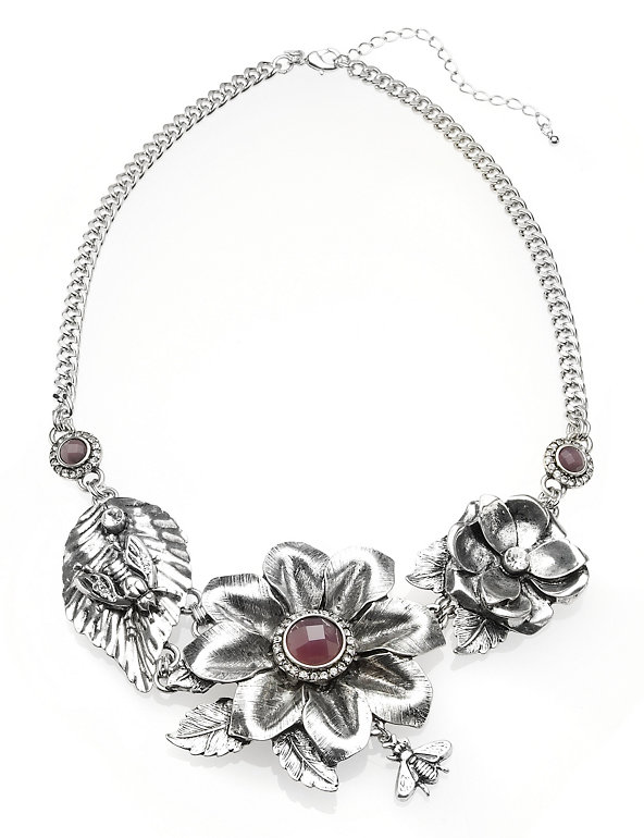 Floral & Bee Collar Necklace Image 1 of 1