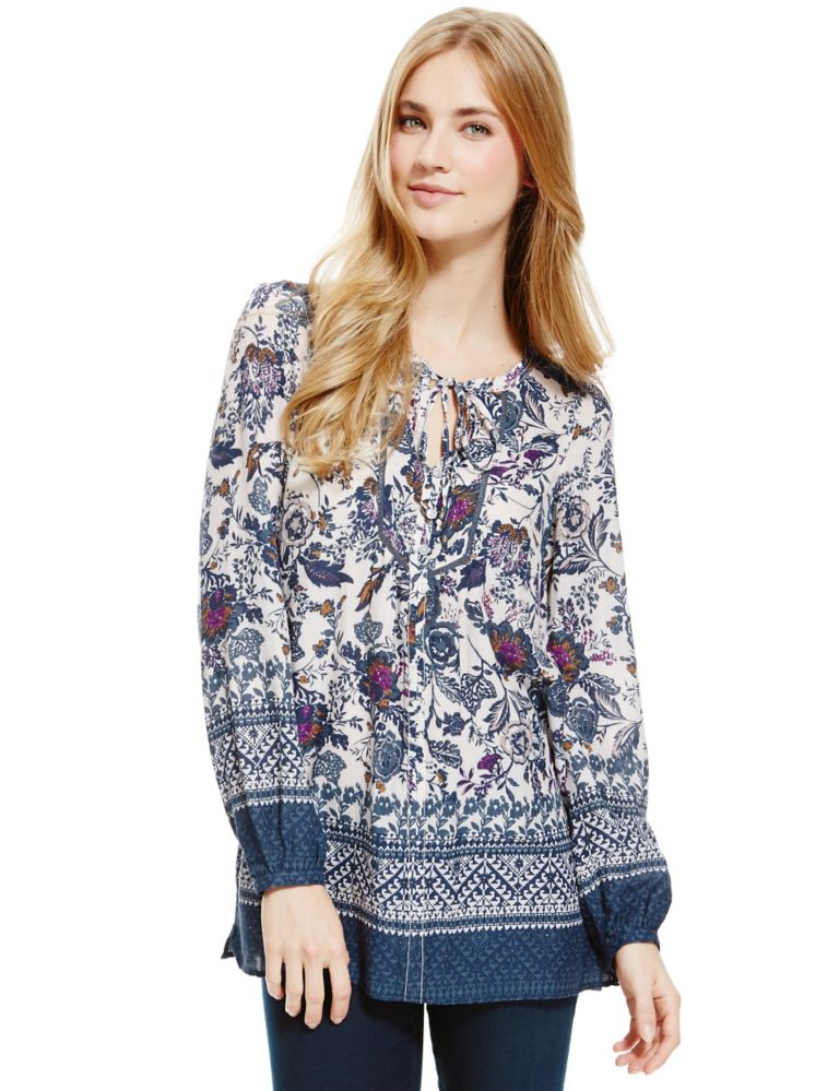 Floral & Border Print Tunic 1 of 4