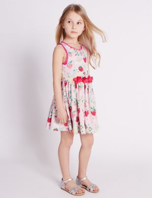Floral & Fruit Print Prom Dress (1-7 Years) Image 1 of 2