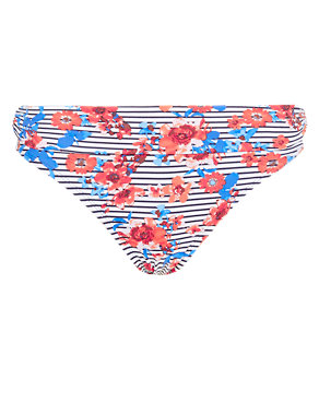 Floral & Striped Hipster Bikini Bottoms Image 2 of 3