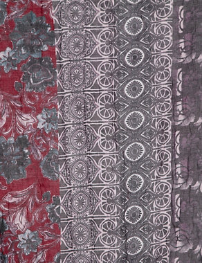 Floral & Tile Print Scarf Image 2 of 3