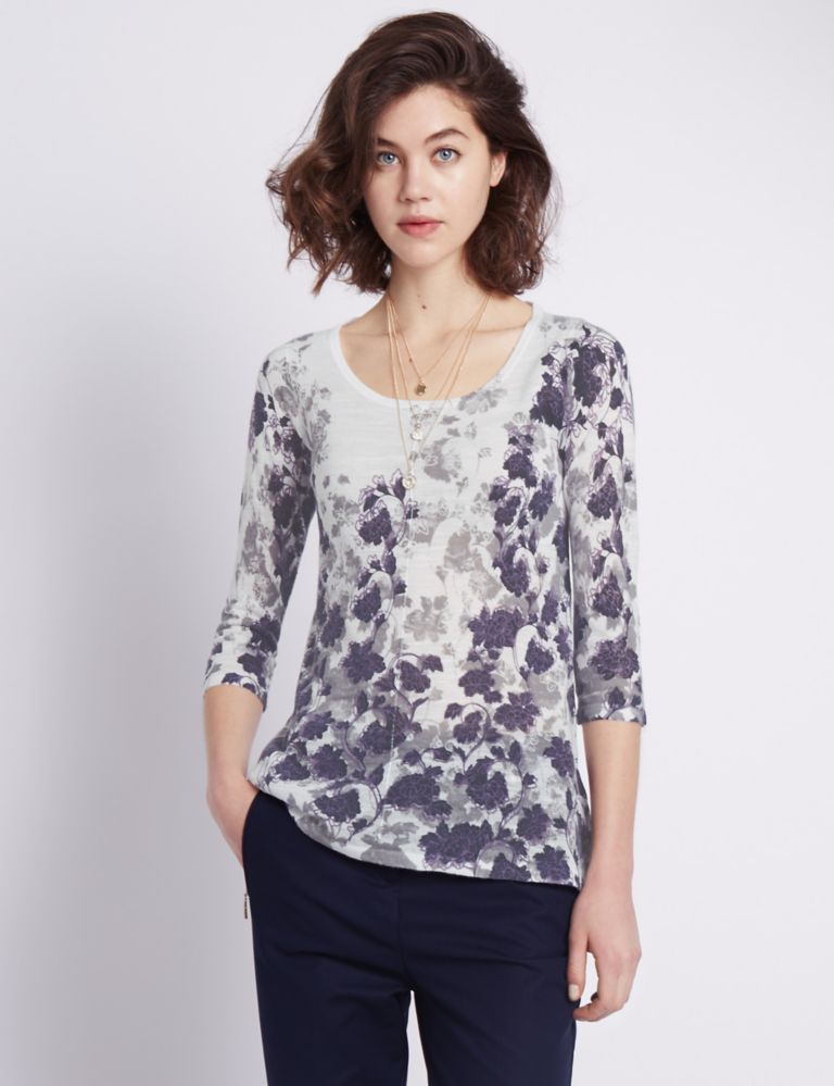 Floral A-Line Jumper with Linen 1 of 3