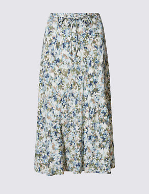 Floral A-Line Midi Skirt Image 2 of 3