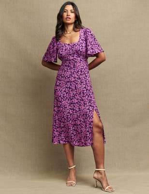 Plus size midi tea clearance dress