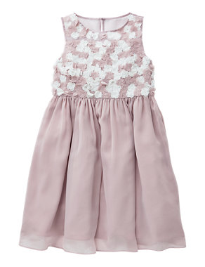Floral Appliqué Bodice Girls Dress (5-14 Years) Image 2 of 3