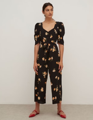 belted cropped jumpsuit