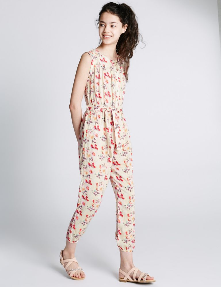 Floral Belted Jumpsuit (5-14 Years) 1 of 3