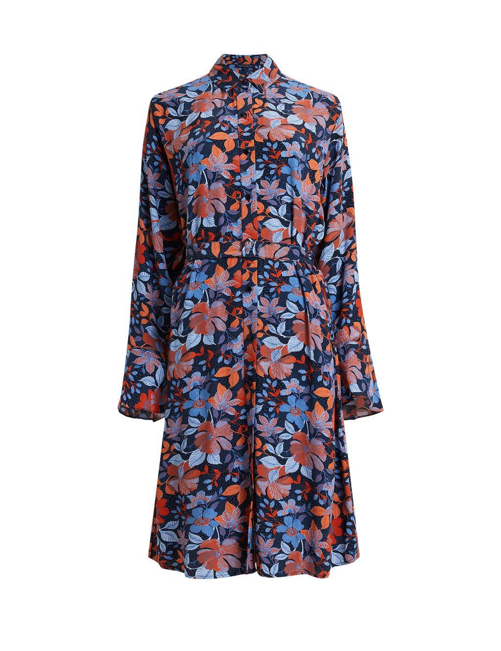 Floral Belted Knee Length Shirt Dress | French Connection | M&S
